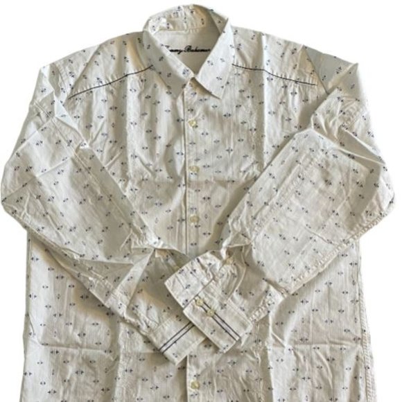 TOMMY BAHAMA Men's 100% Cotton Button Down Long-sleeved Shirt Size Medium - Picture 1 of 9